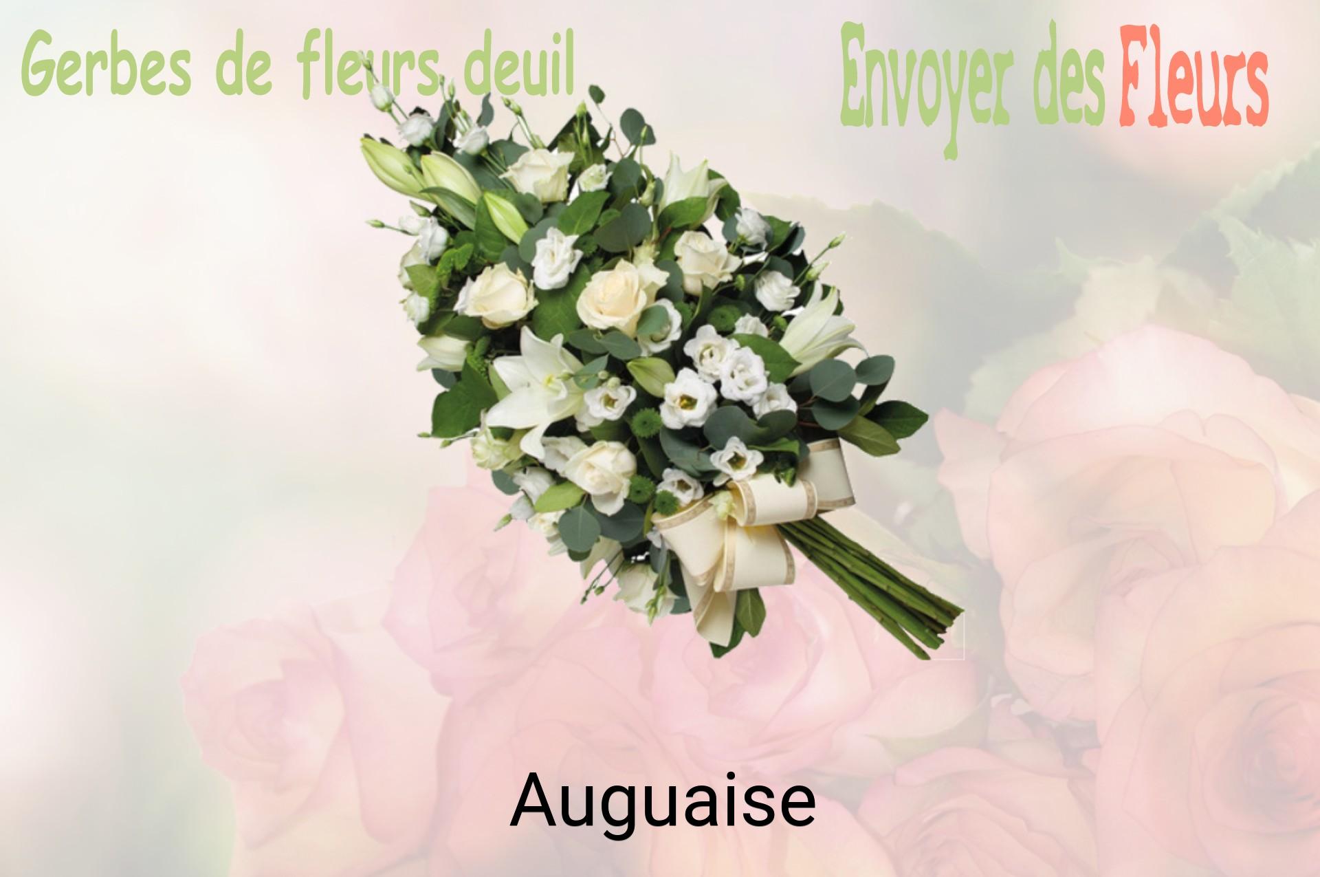 Gerbe de fleurs de deuil livrée à Auguaise
